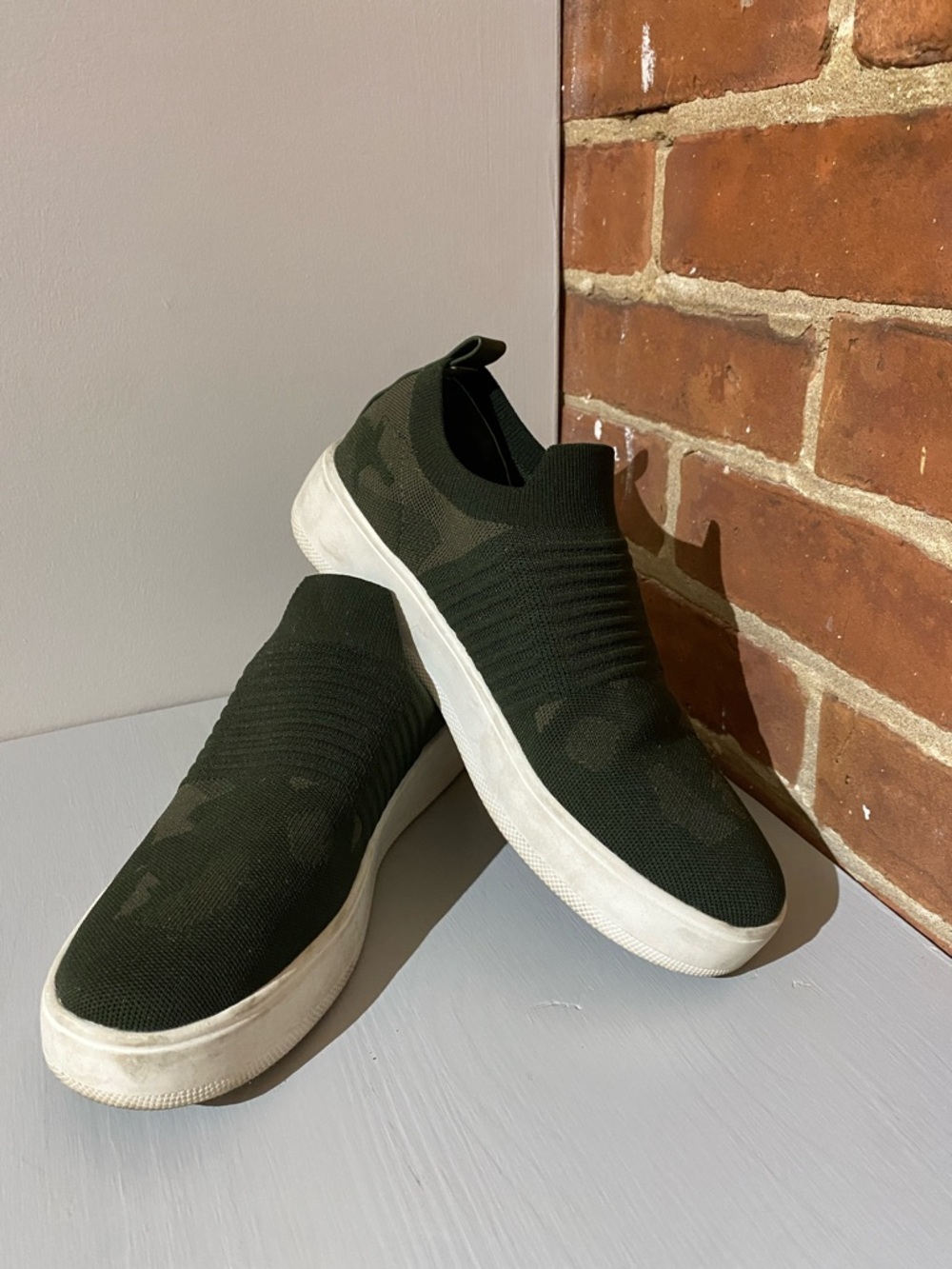 Steve Madden Olive Camo Slip-On Knit Sneakers